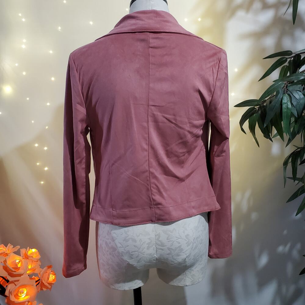 Romeo + Juliet NWT Butterfly Stretch Waterfall Ultra Suede Jacket M Vintage Rose - Picture 3 of 9